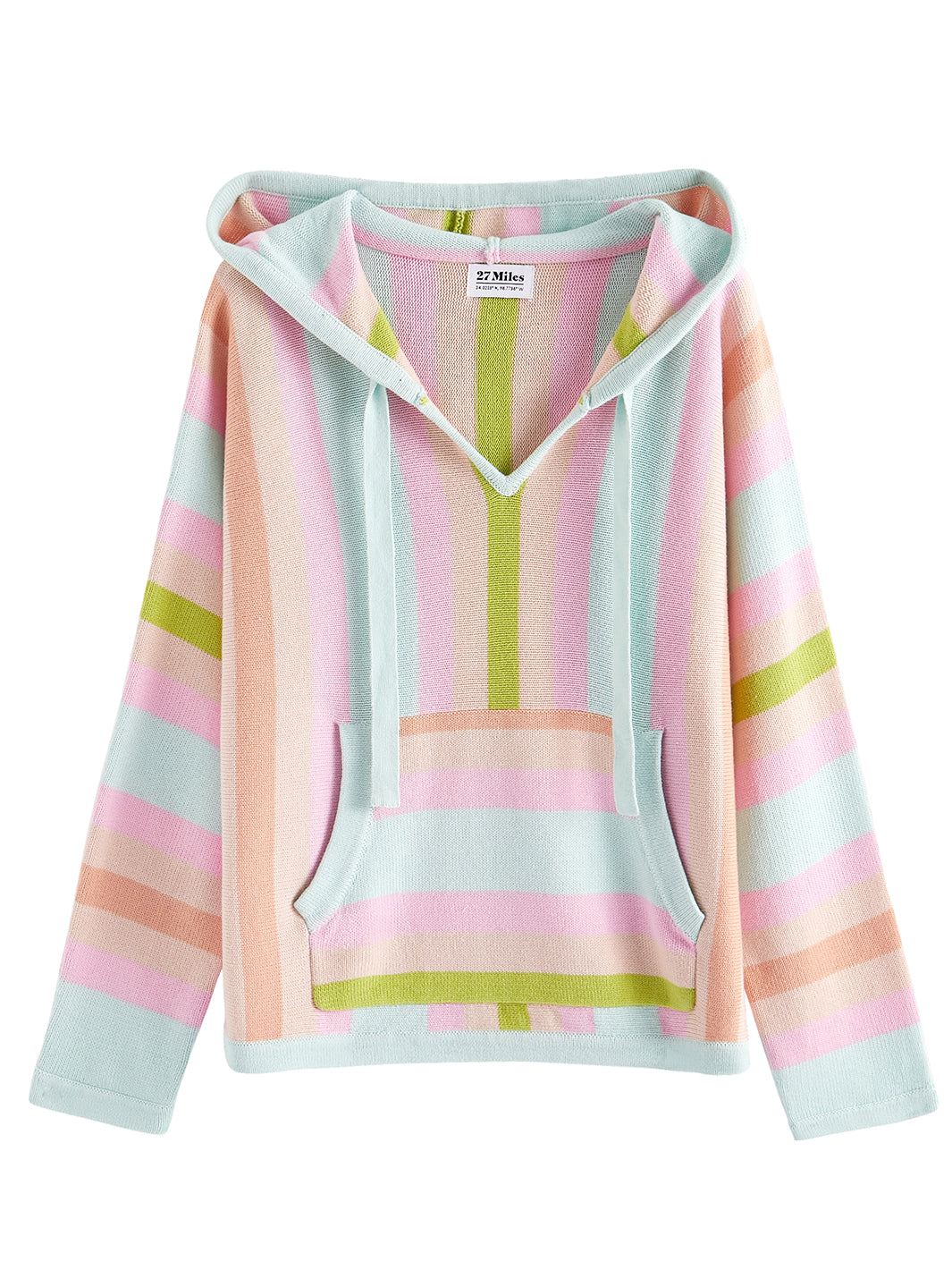 Alani Multi Striped Cotton Baja Hoodie