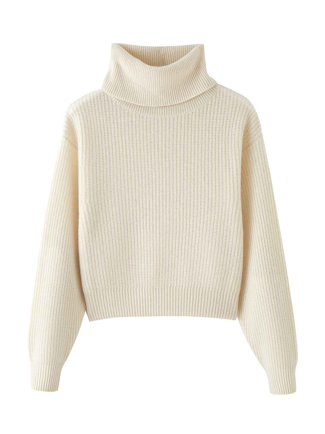 Naia Boxy Cashmere Cropped Turtleneck Pullover for Women