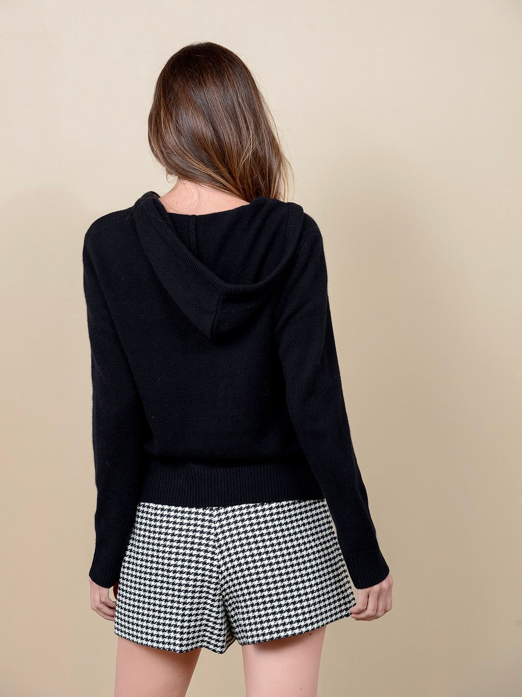 Elora Cashmere Pullover w/t Zip Hoodie