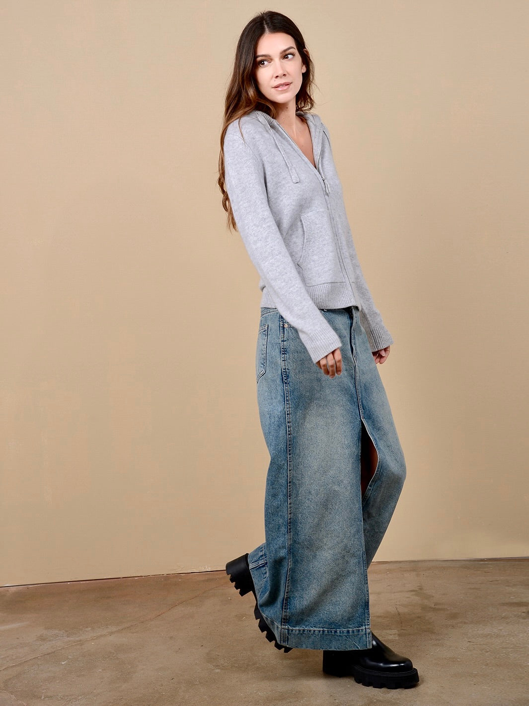 Elora Cashmere Pullover with Hoodie