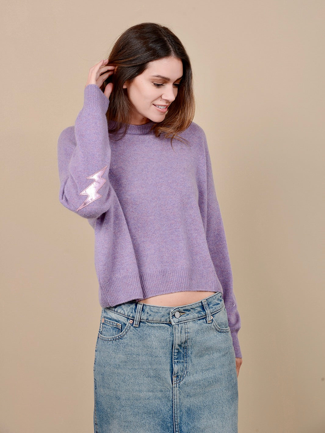 Sachi Lightening Bolt Cashmere Sweater