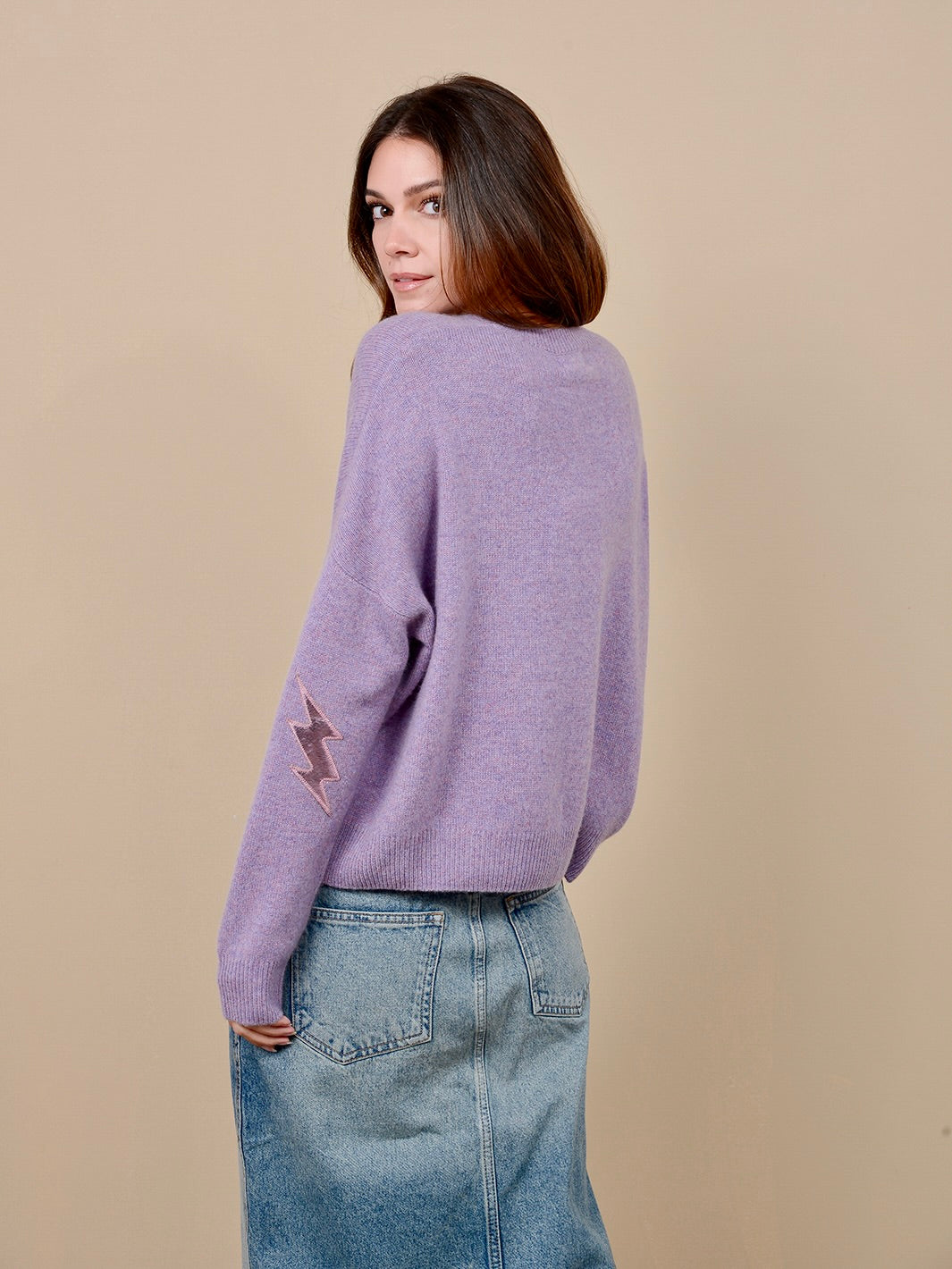Sachi Lightening Bolt Cashmere Sweater