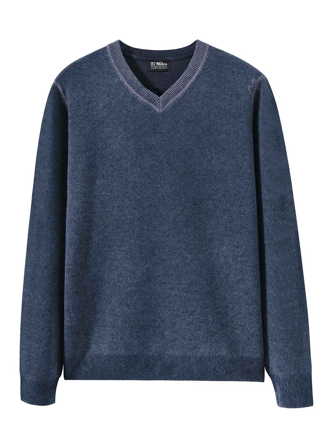 Relaxed Fit V Neck Cashmere Sweater for Men