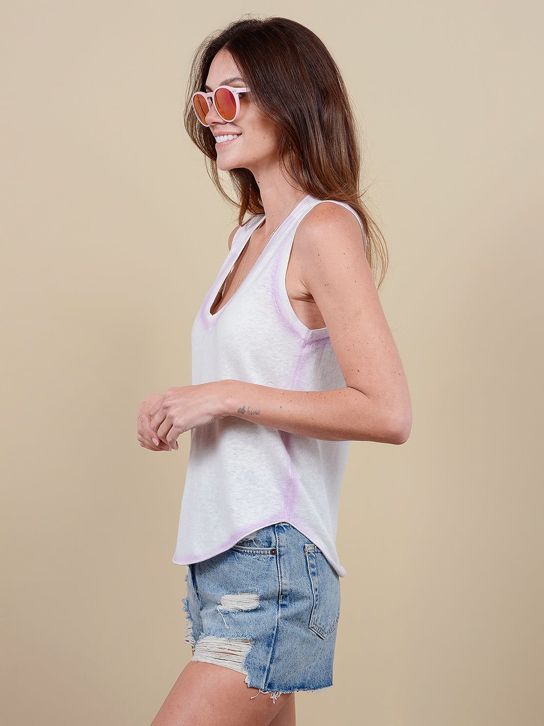 Leslie Women's Tank with Spray Painted Trim