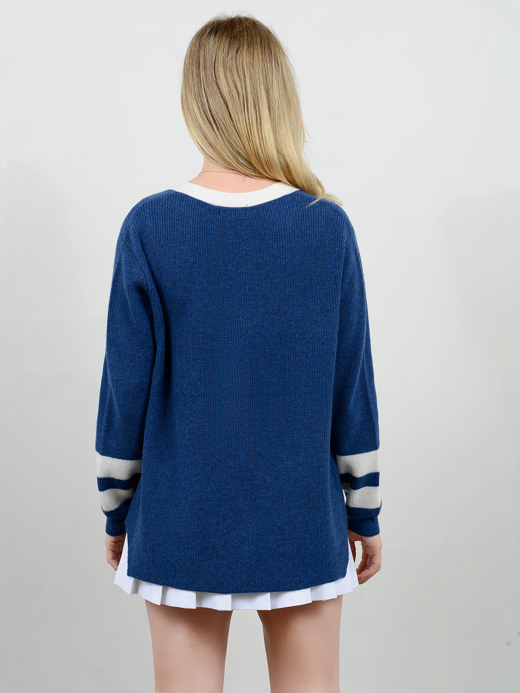 Misha Contrast Trim Cashmere Cardigan