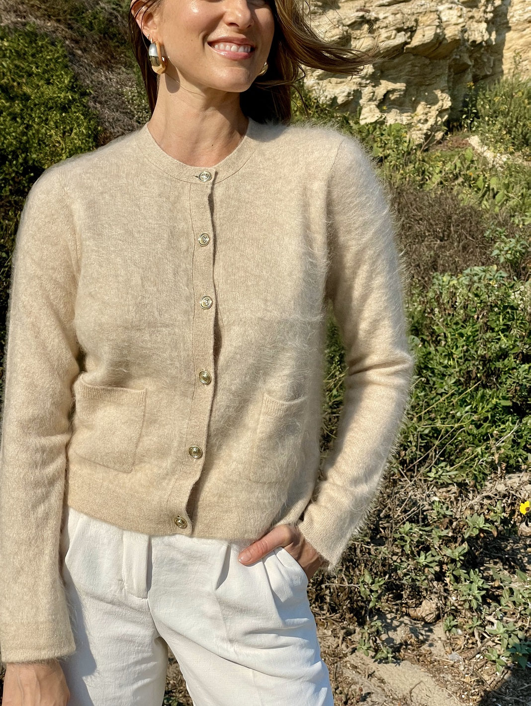 Gwendolyn Brushed Cashmere Lady Cardigan
