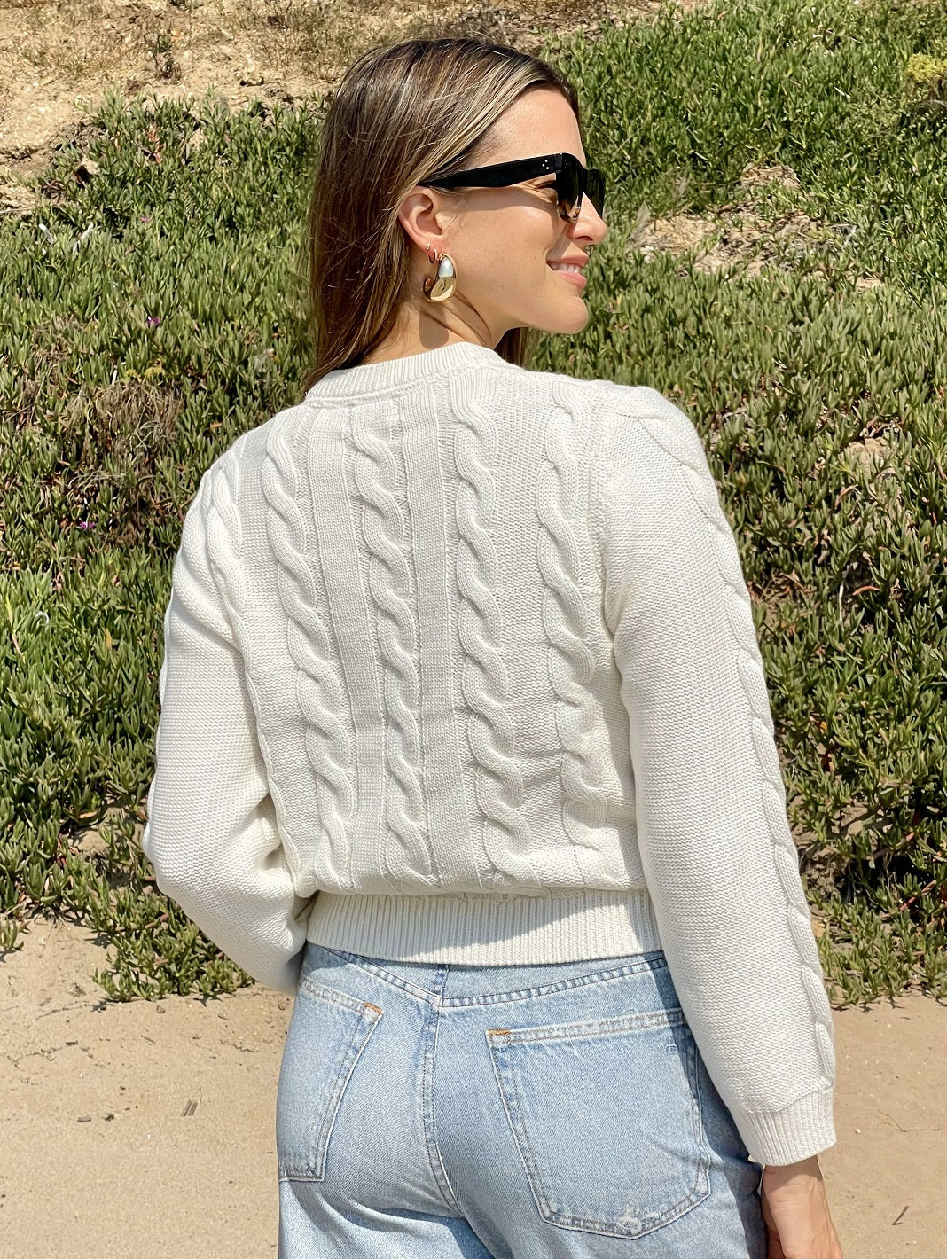 Juniper Women's Cotton Cable Cardigan