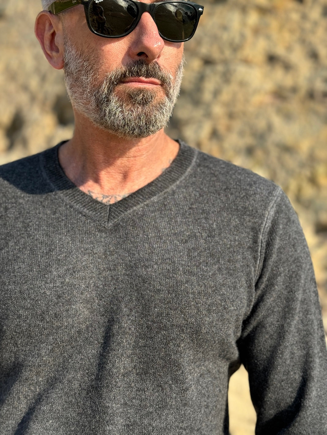 Cashmere Black Sweater for Men