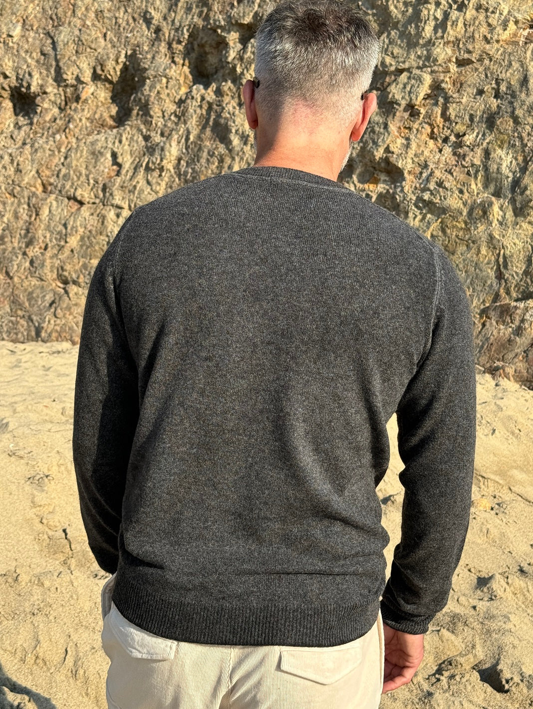 Cashmere Black Sweater for Men
