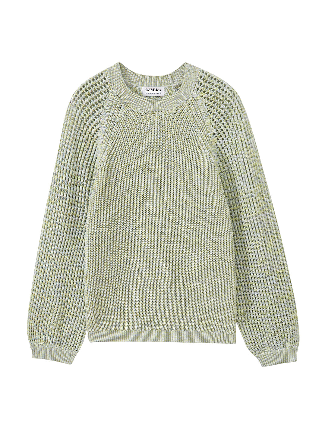 Bridget Cotton Crewneck With Open Stitch Sleeves