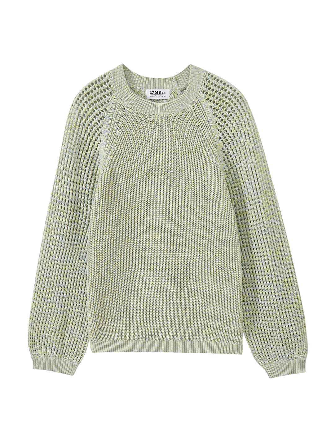 Bridget Cotton Crewneck With Open Stitch Sleeves