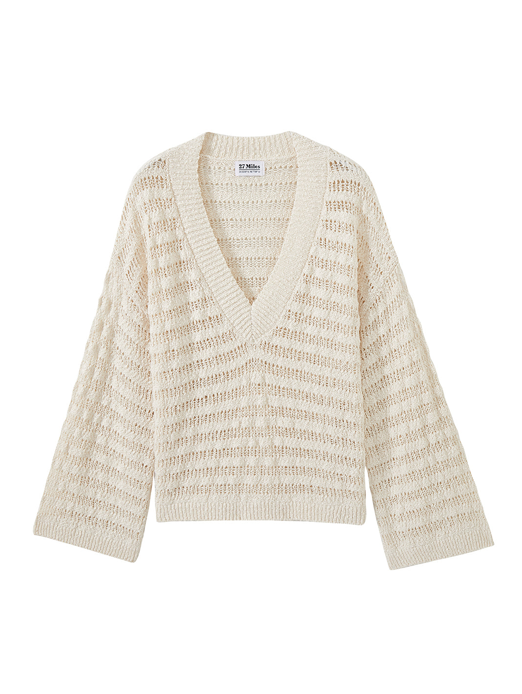 Carolyn V Neck Slub Cotton Sweater