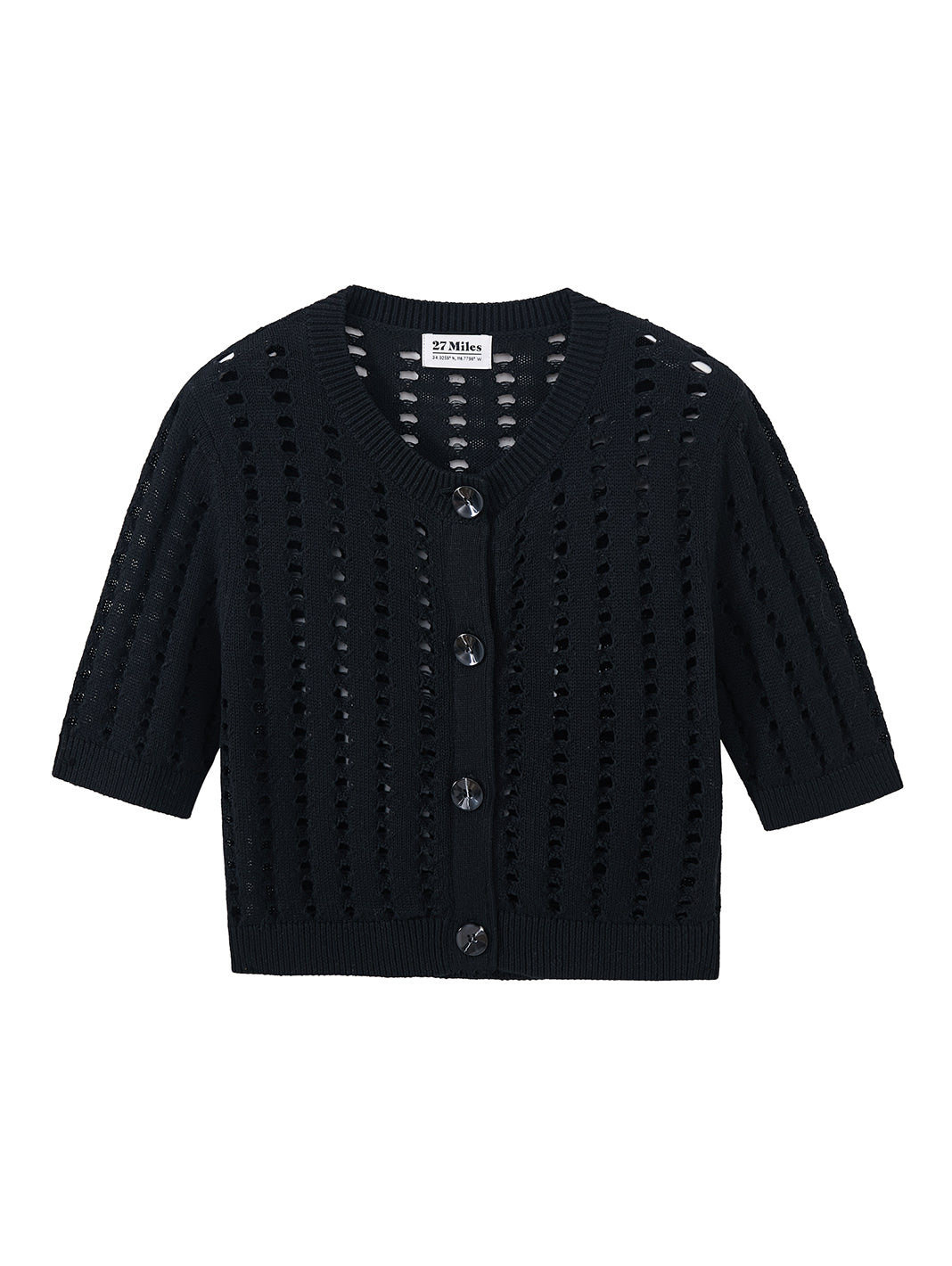 Dimona Cotton Short Sleeve Cropped Cardigan