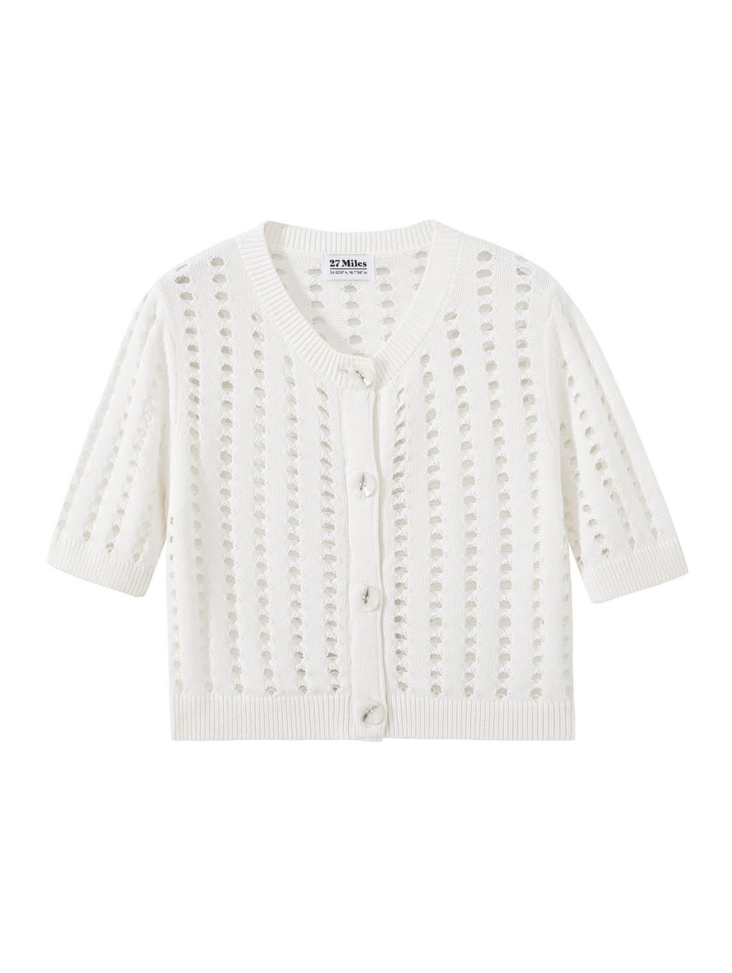 Dimona Cotton Short Sleeve Cropped Cardigan