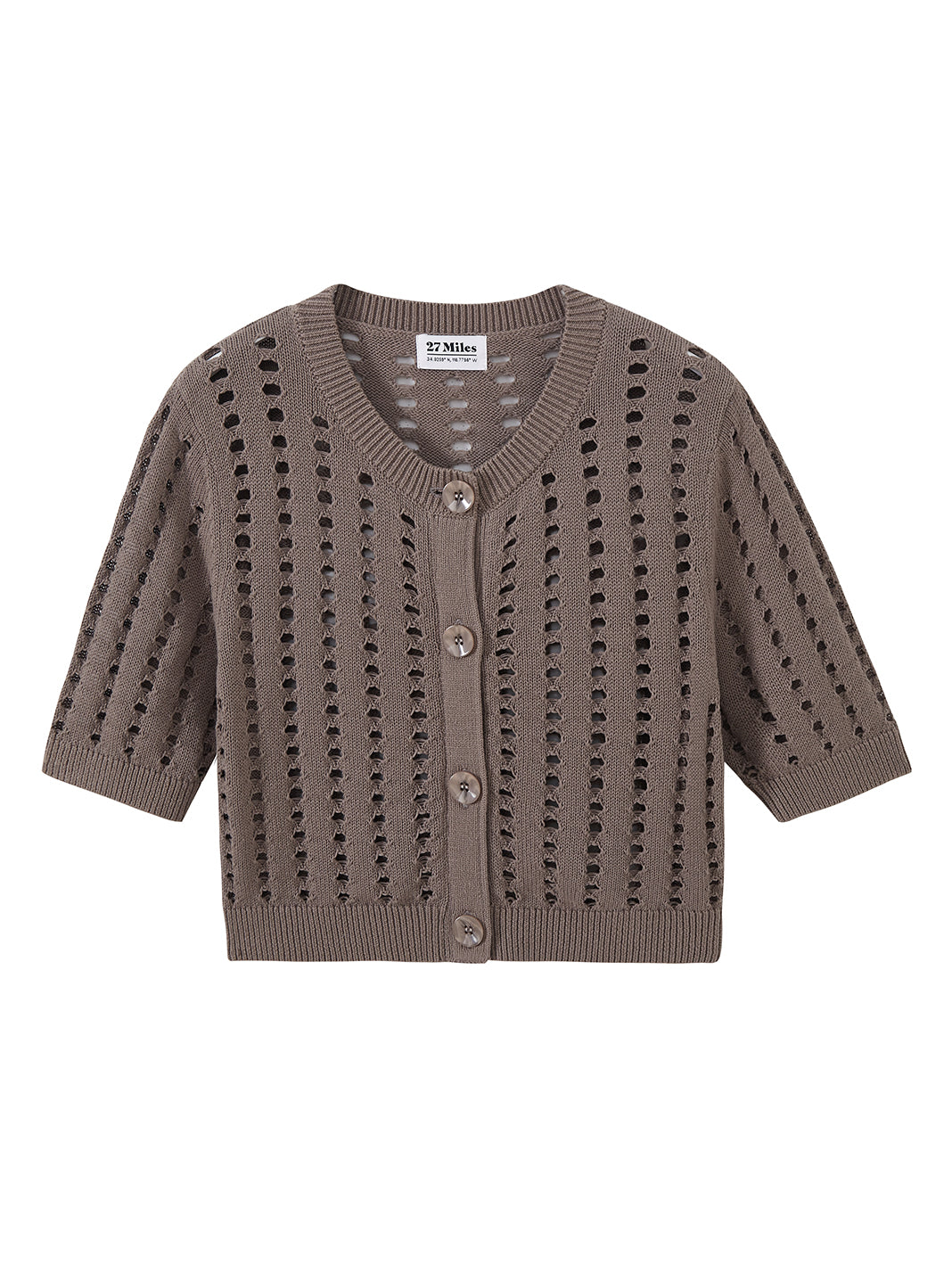 Dimona Cotton Short Sleeve Cropped Cardigan
