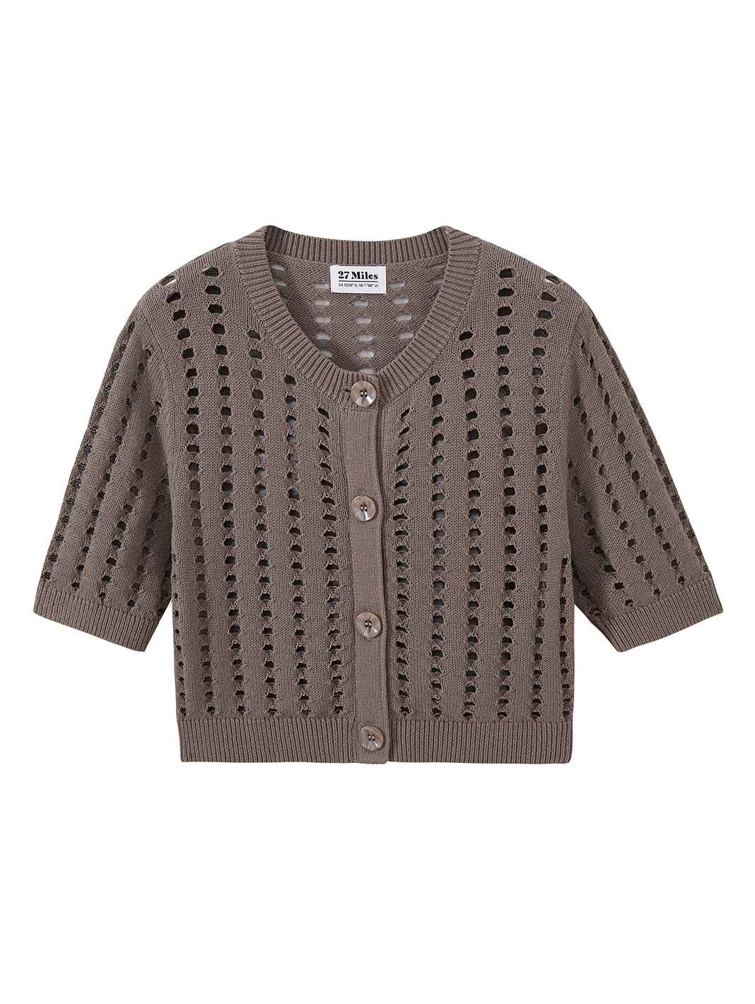 Dimona Cotton Short Sleeve Cropped Cardigan