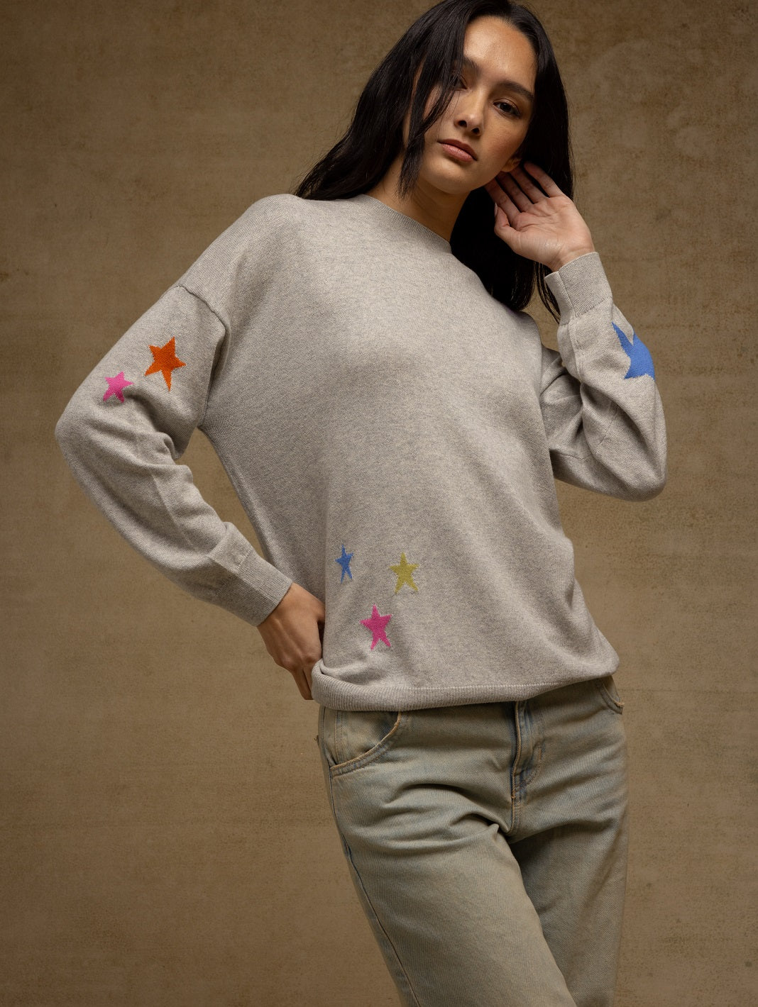 Etoile Women's Cotton Multi Star Sweater