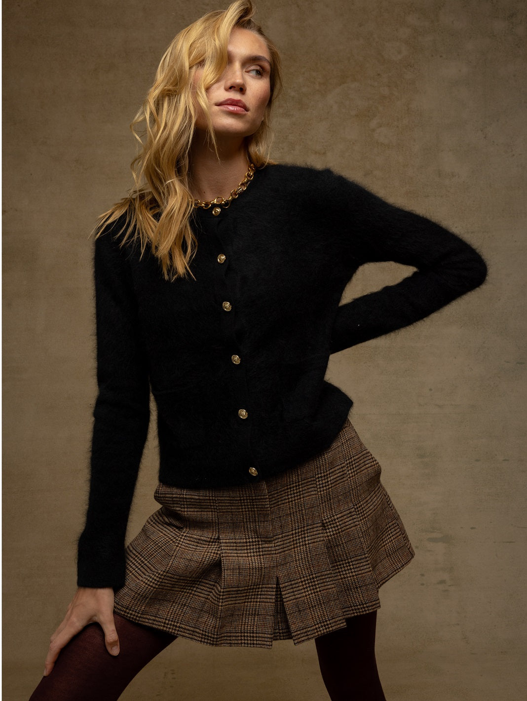 Gwendolyn Brushed Cashmere Lady Cardigan