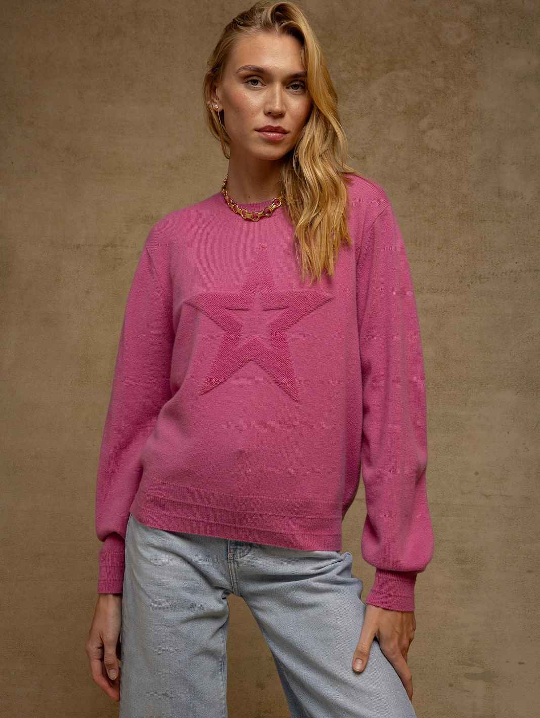 Polly Cashmere Pullover with Boucle Star