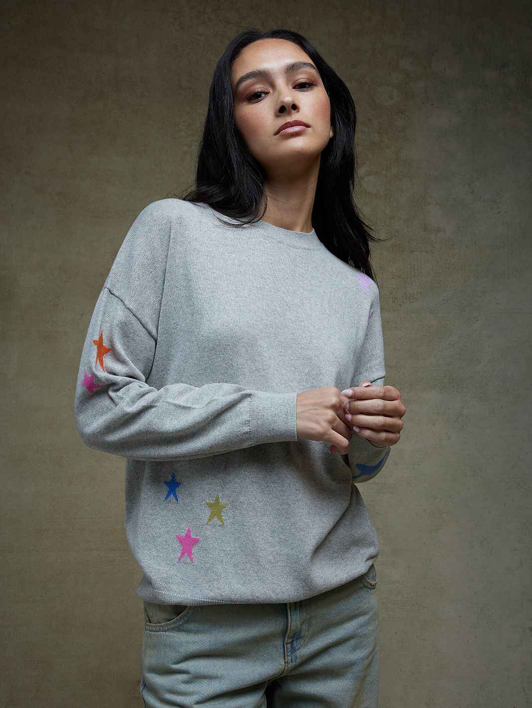 Etoile Women's Cotton Multi Star Sweater