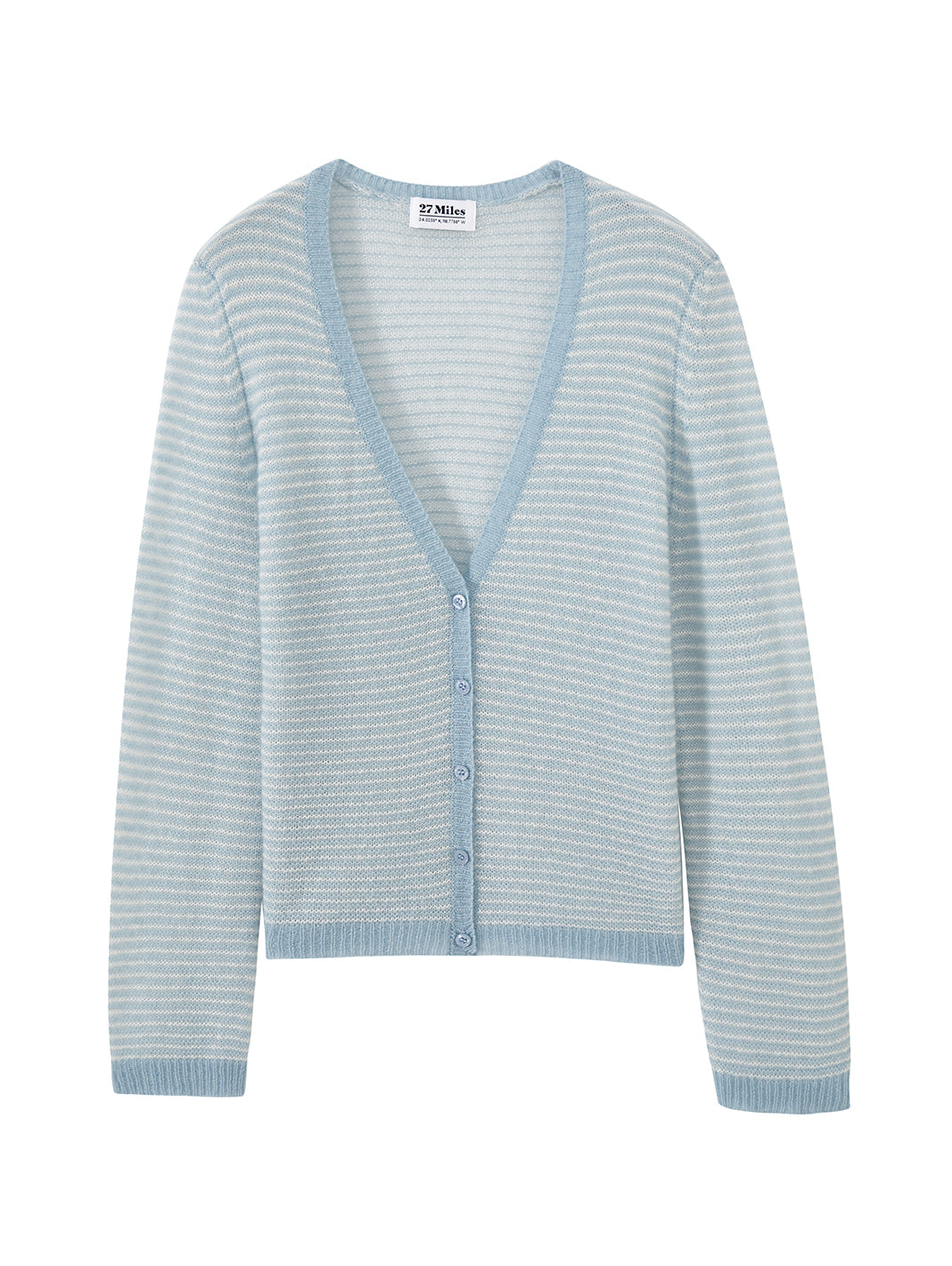 Kaity Mini Stripe Silk Cashmere Cardigan