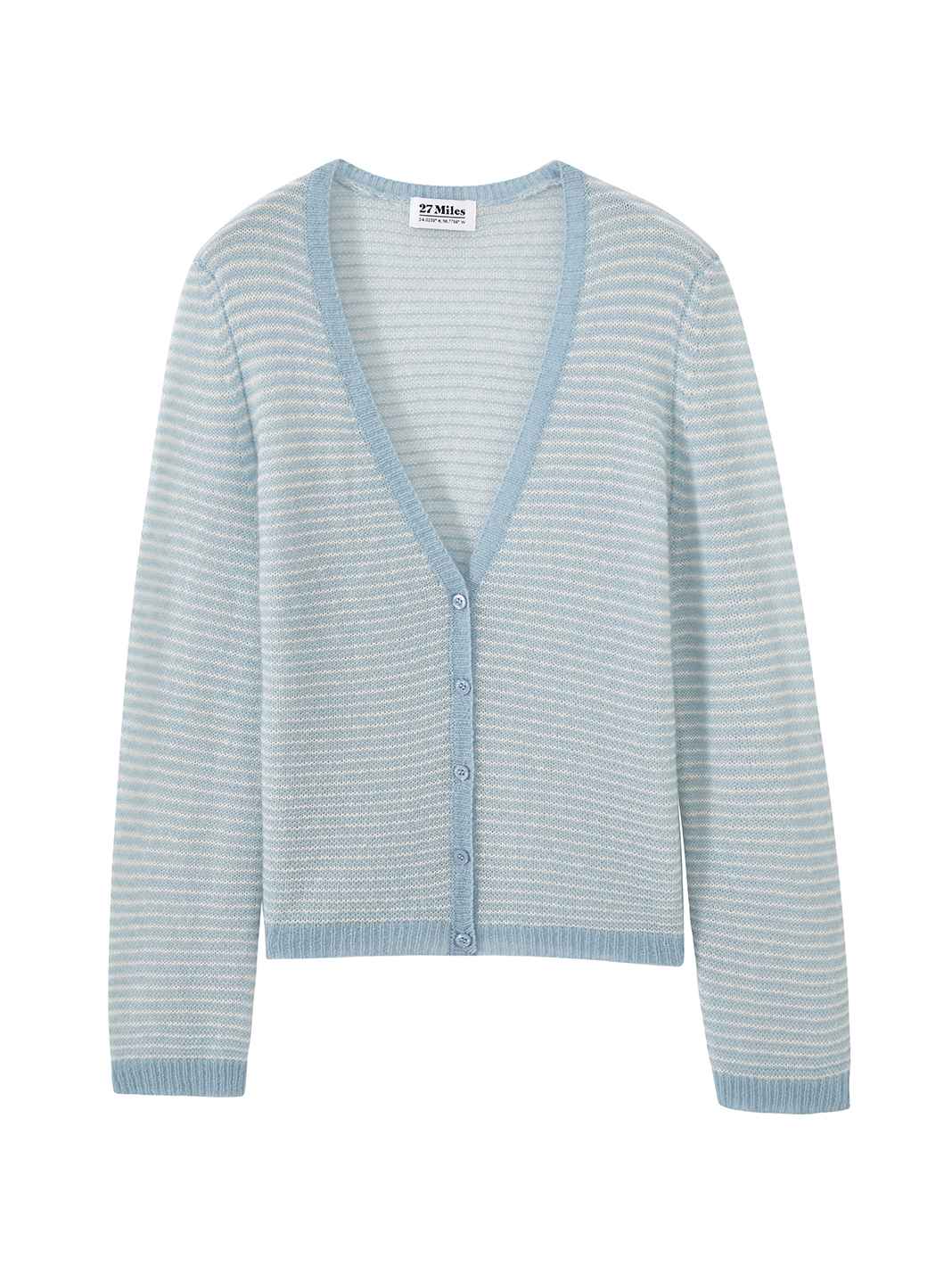 Kaity Mini Stripe Silk Cashmere Cardigan