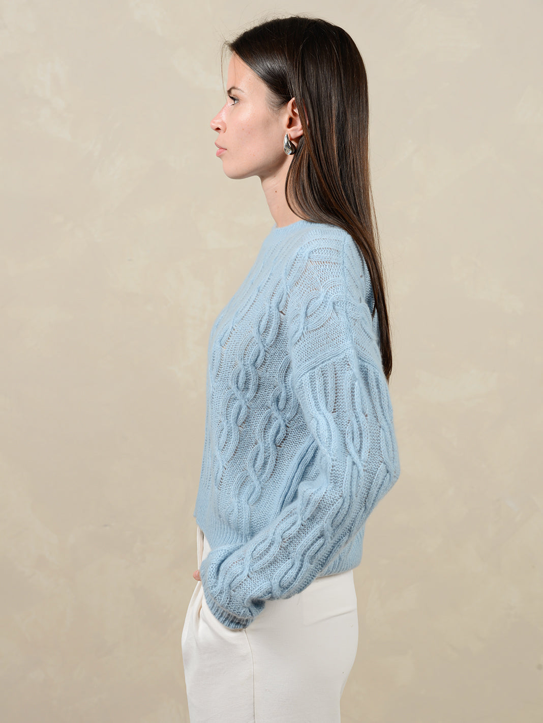 Aria Women's Cashmere Blend Cable Sweater