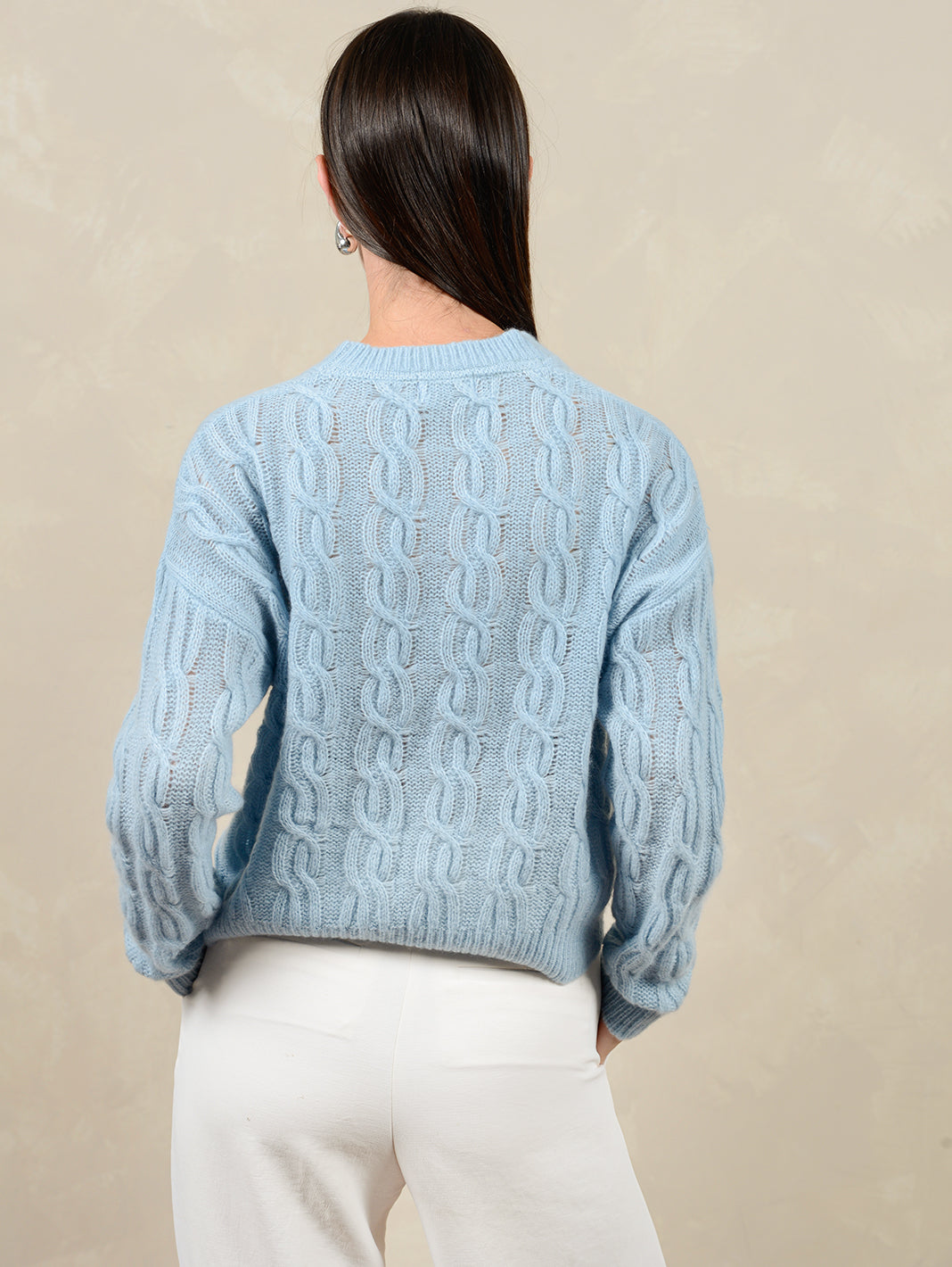 Aria Women's Cashmere Blend Cable Sweater