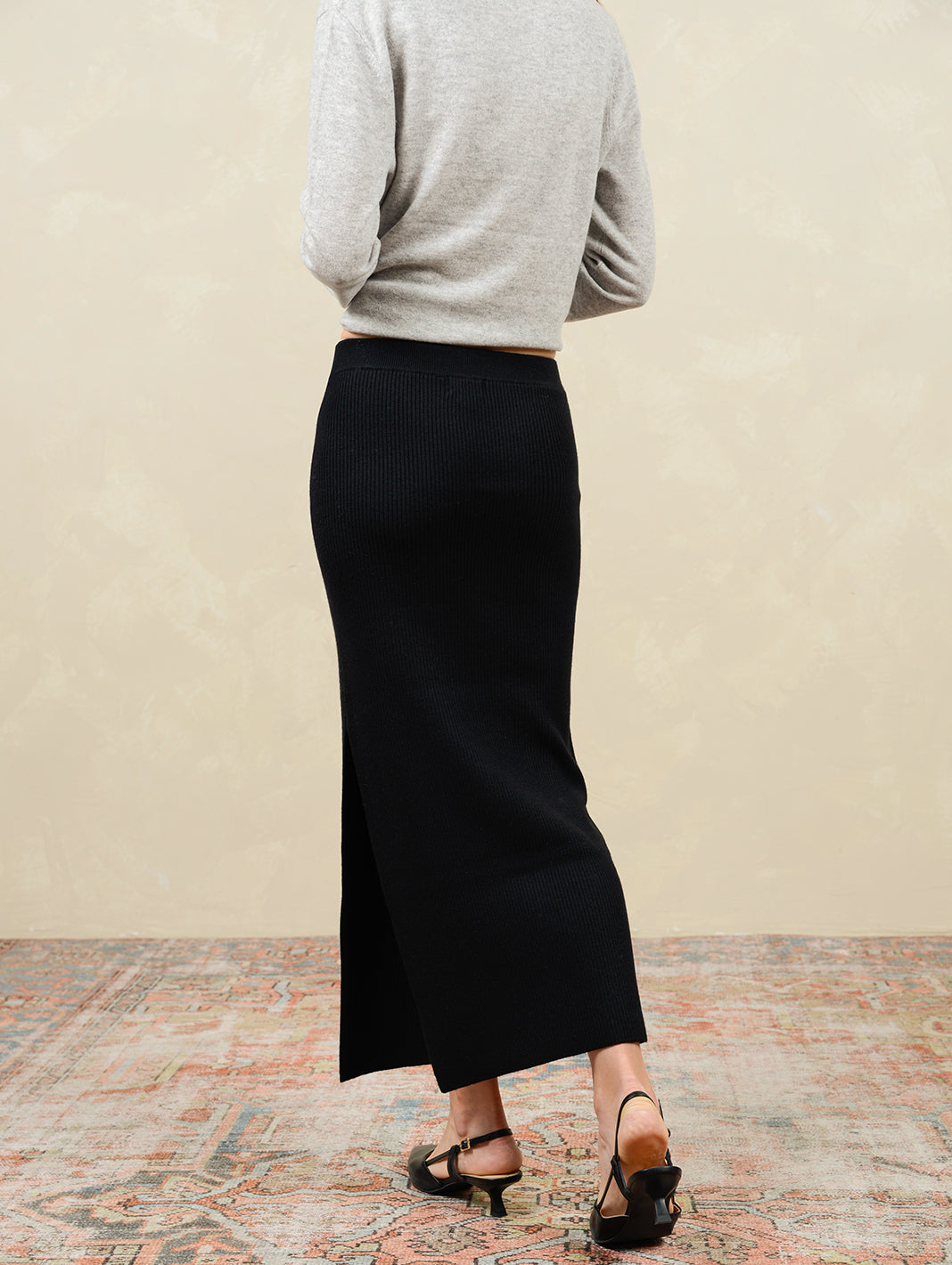 Betsi Cashmere Side Slit Pencil Skirt for Women