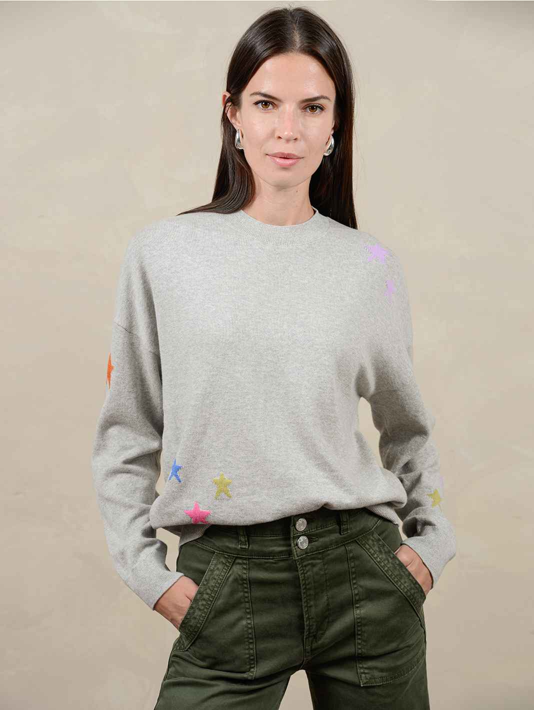 Etoile Women's Cotton Multi Star Sweater
