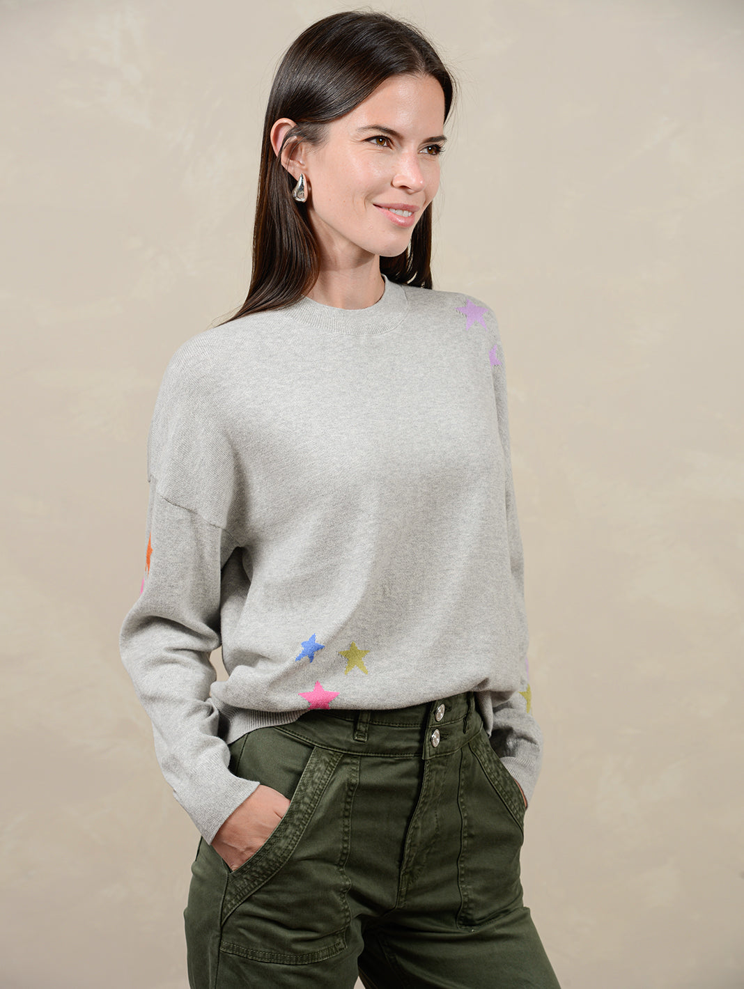 Etoile Women's Cotton Multi Star Sweater
