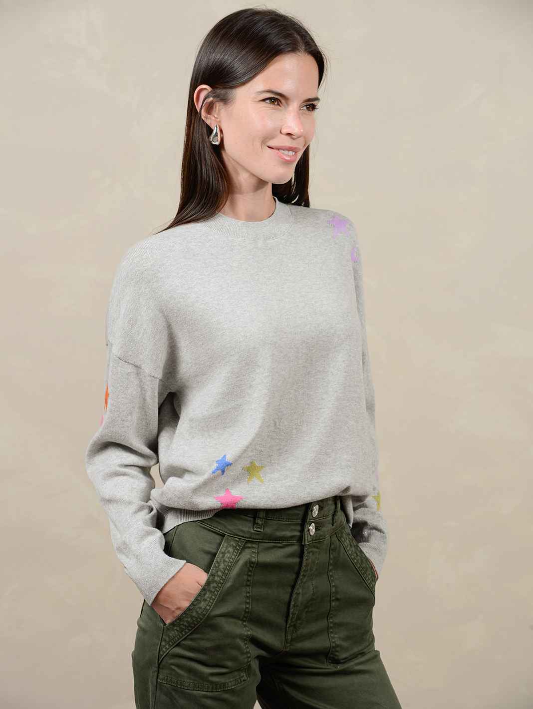 Etoile Women's Cotton Multi Star Sweater