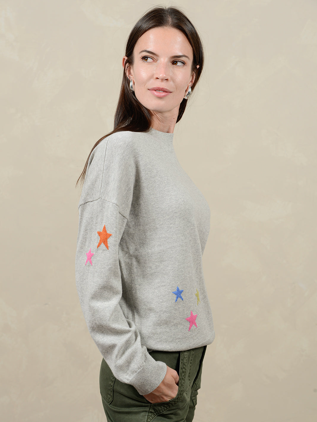 Etoile Women's Cotton Multi Star Sweater