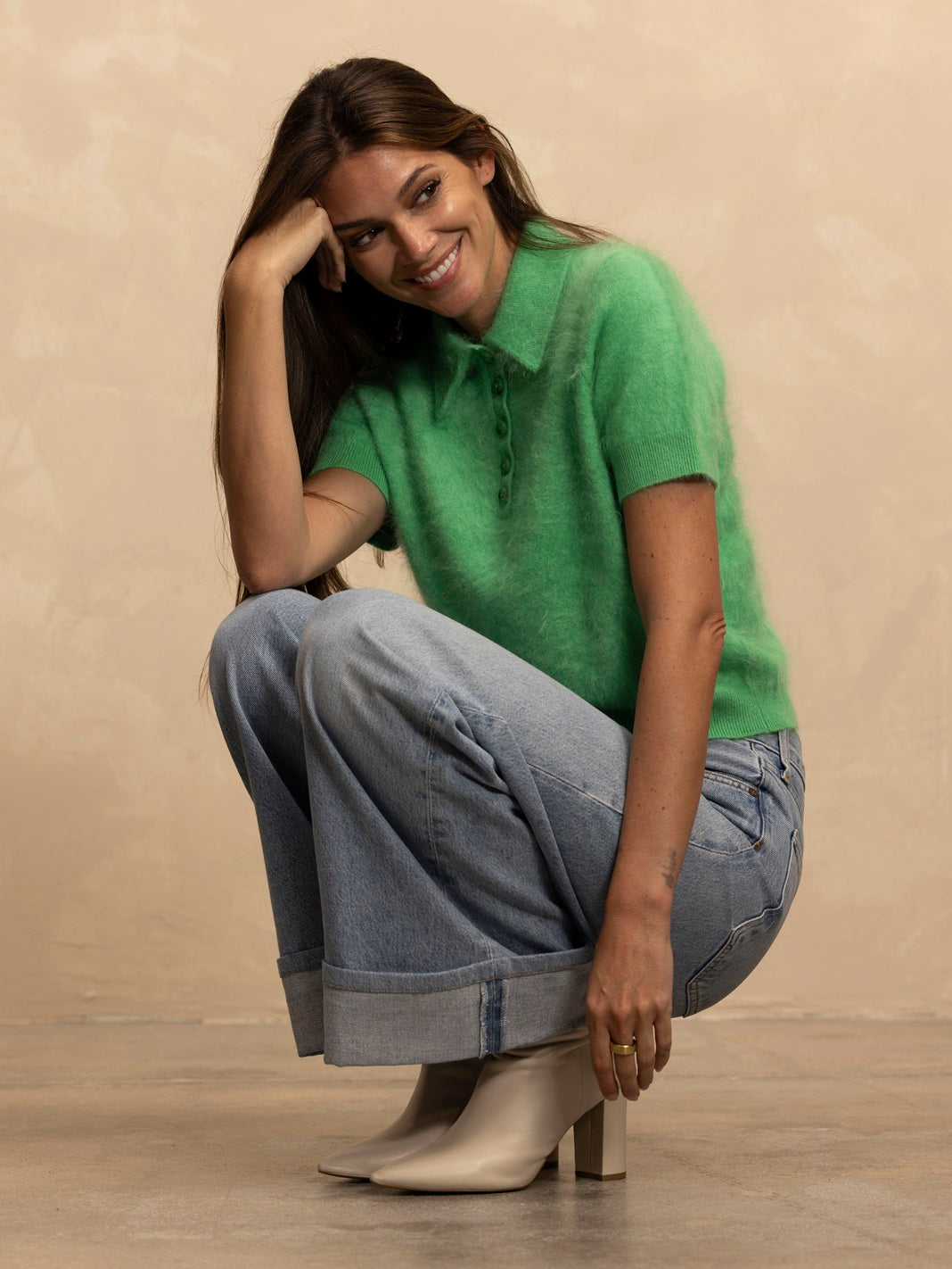Alessia Cashmere Short Sleeve Polo