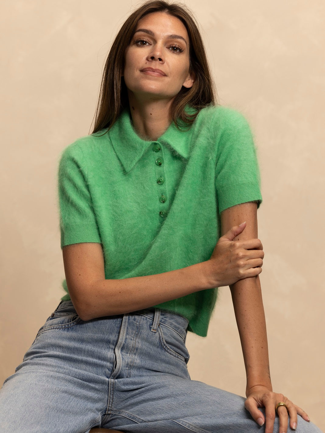 Alessia Cashmere Short Sleeve Polo