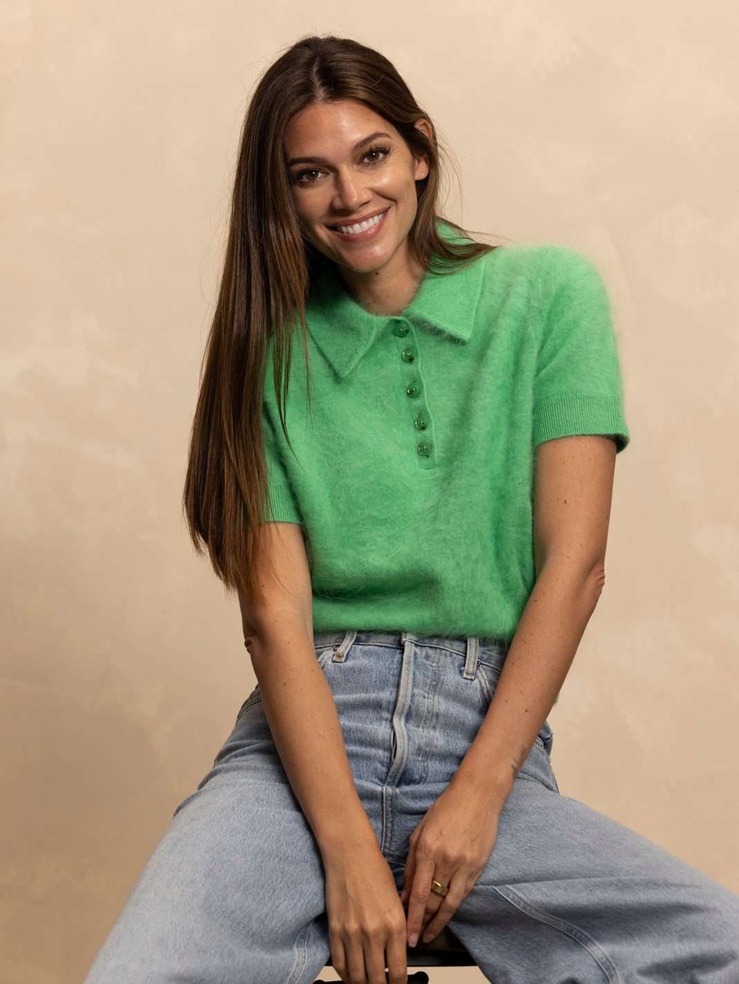 Alessia Cashmere Short Sleeve Polo