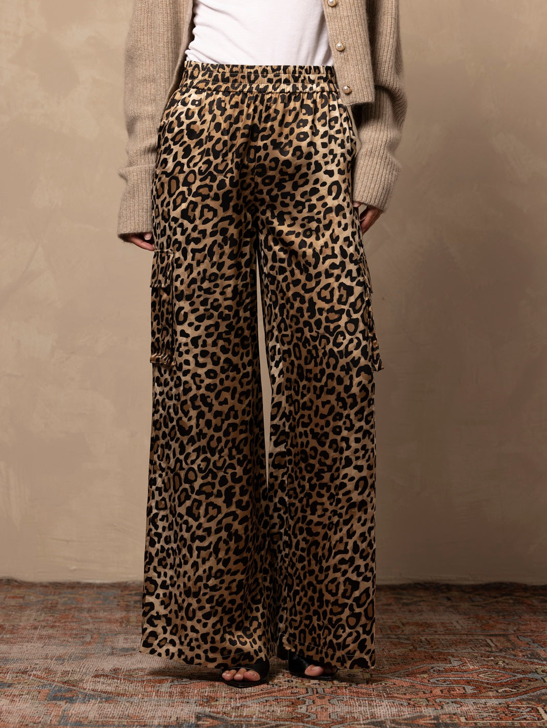Delma Silk Wideleg Cargo Pant