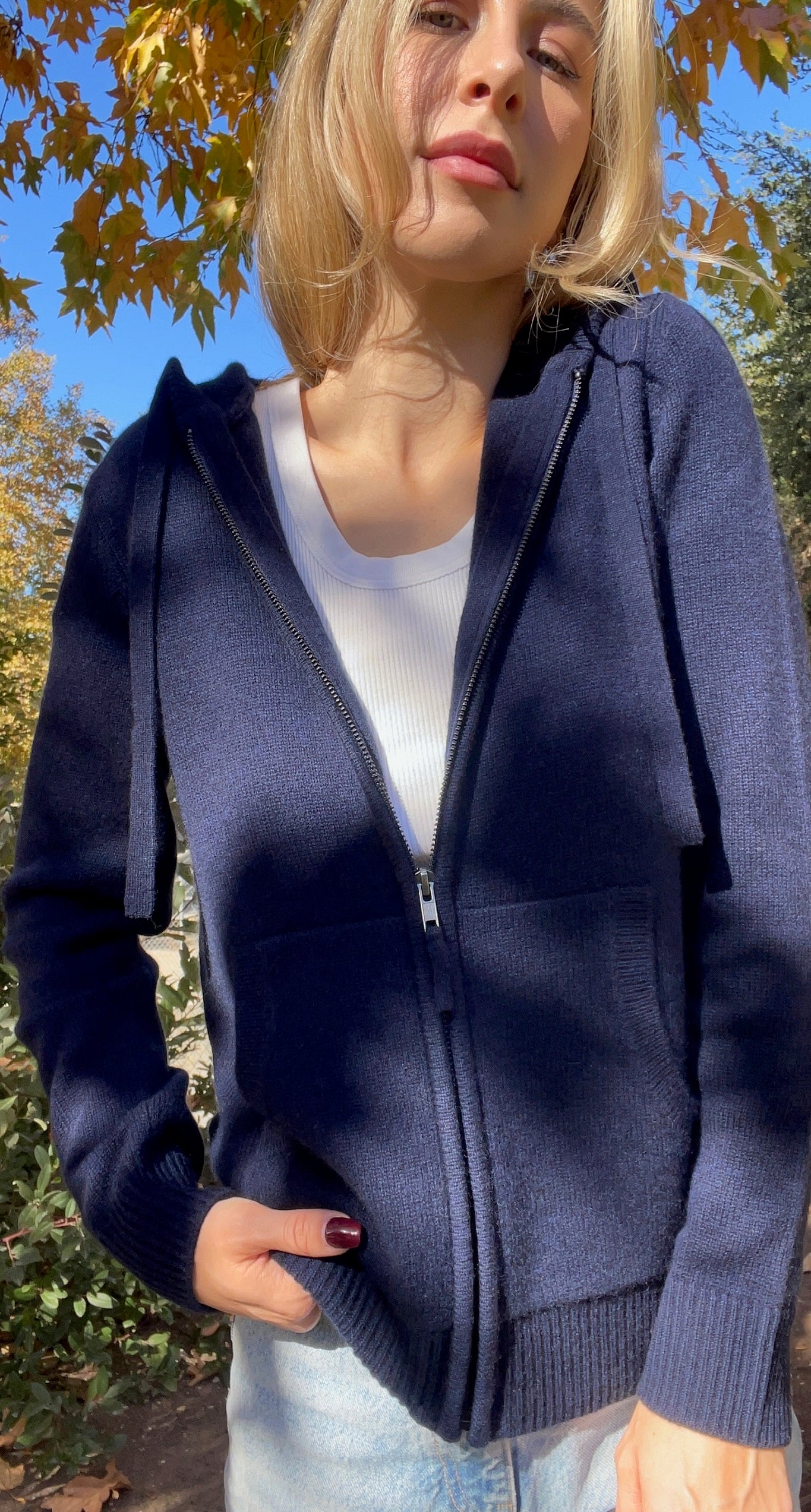 Elora Cashmere Zip Hoodie
