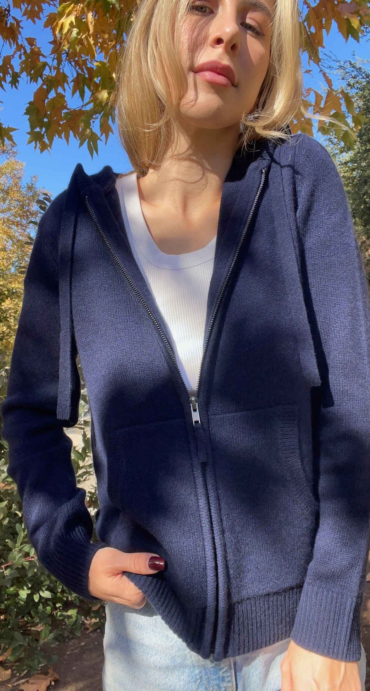 Elora Cashmere Zip Hoodie