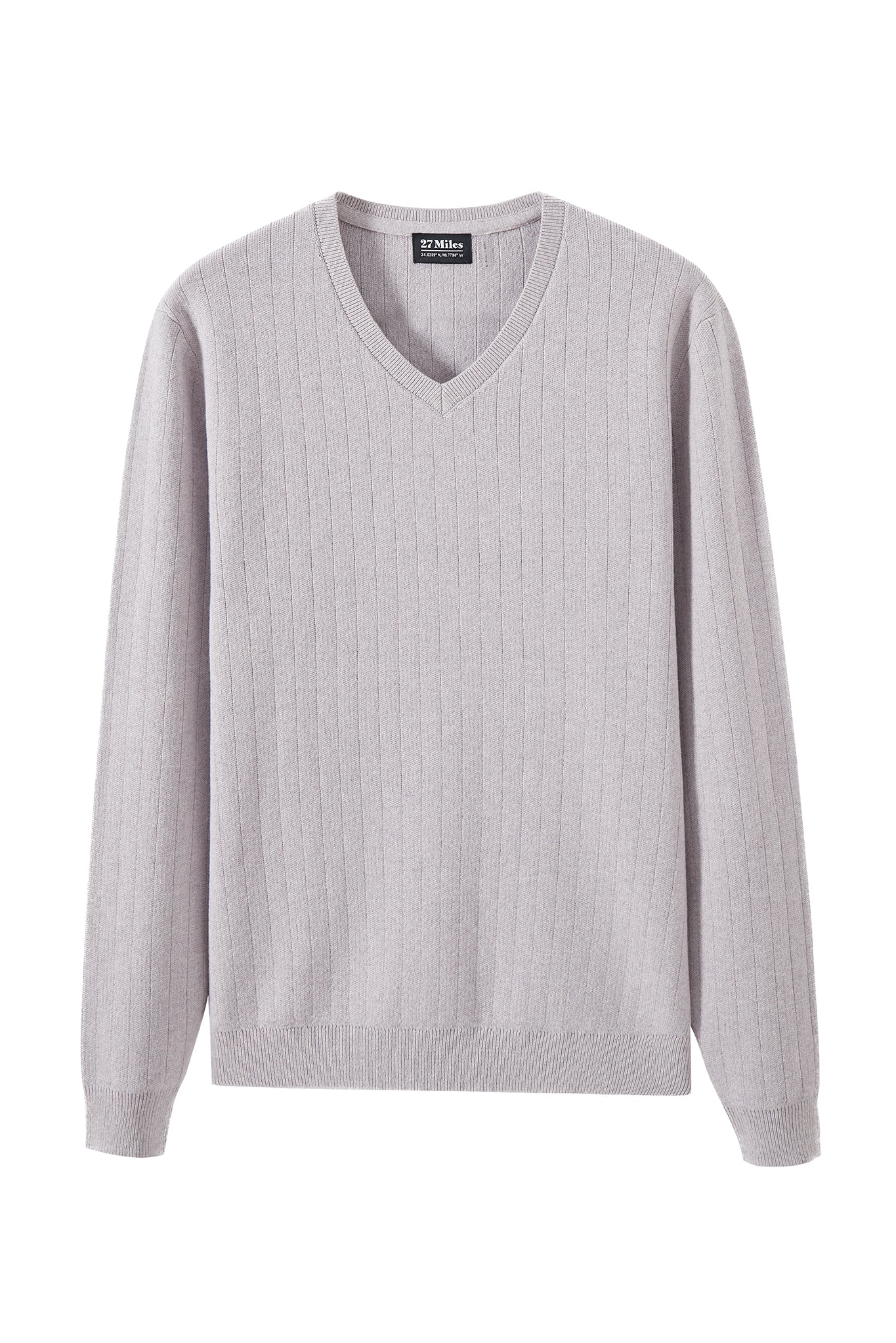Buca Men's V Neck Cotton Sweater with Contrast Trim