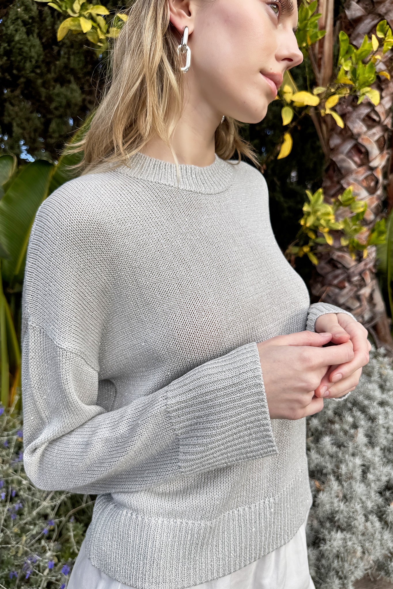 Wynelle Sequin Crewneck Knit Top