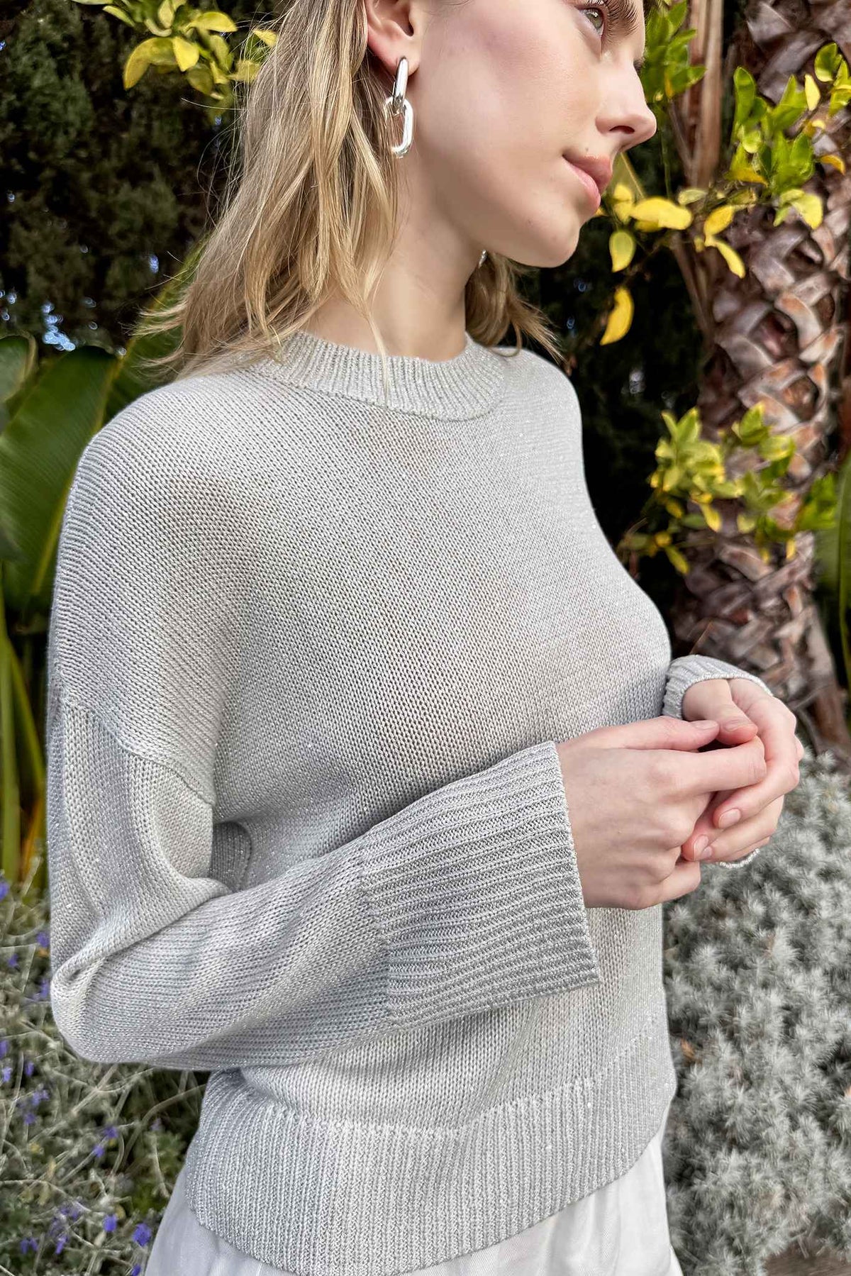 Wynelle Sequin Crewneck Knit Top