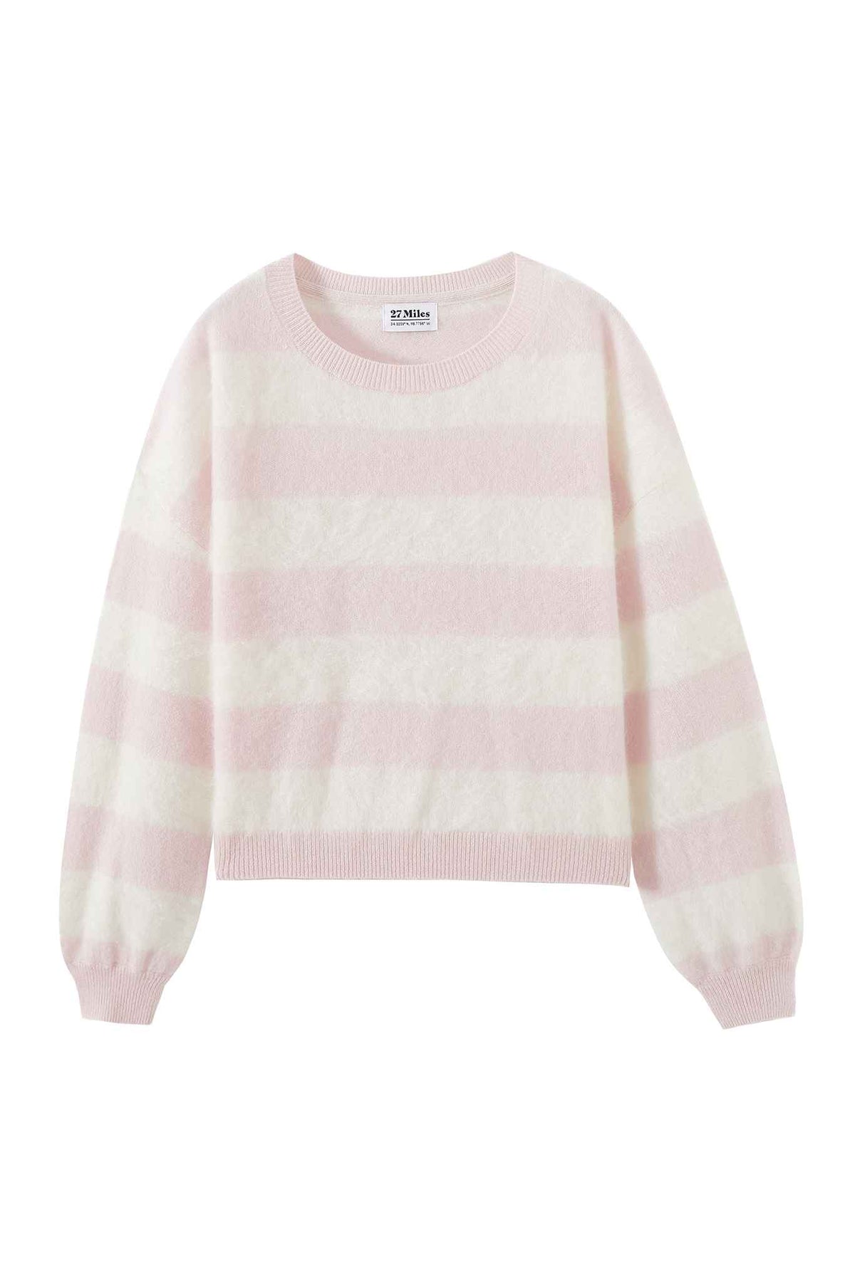 Elidia Fuzzy Striped Cashmere Pullover