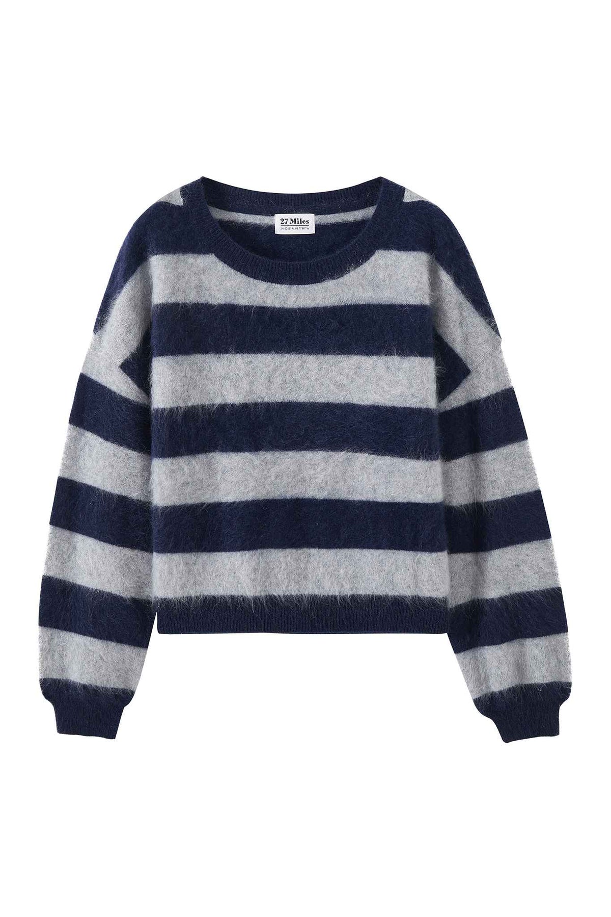Elidia Fuzzy Striped Cashmere Pullover