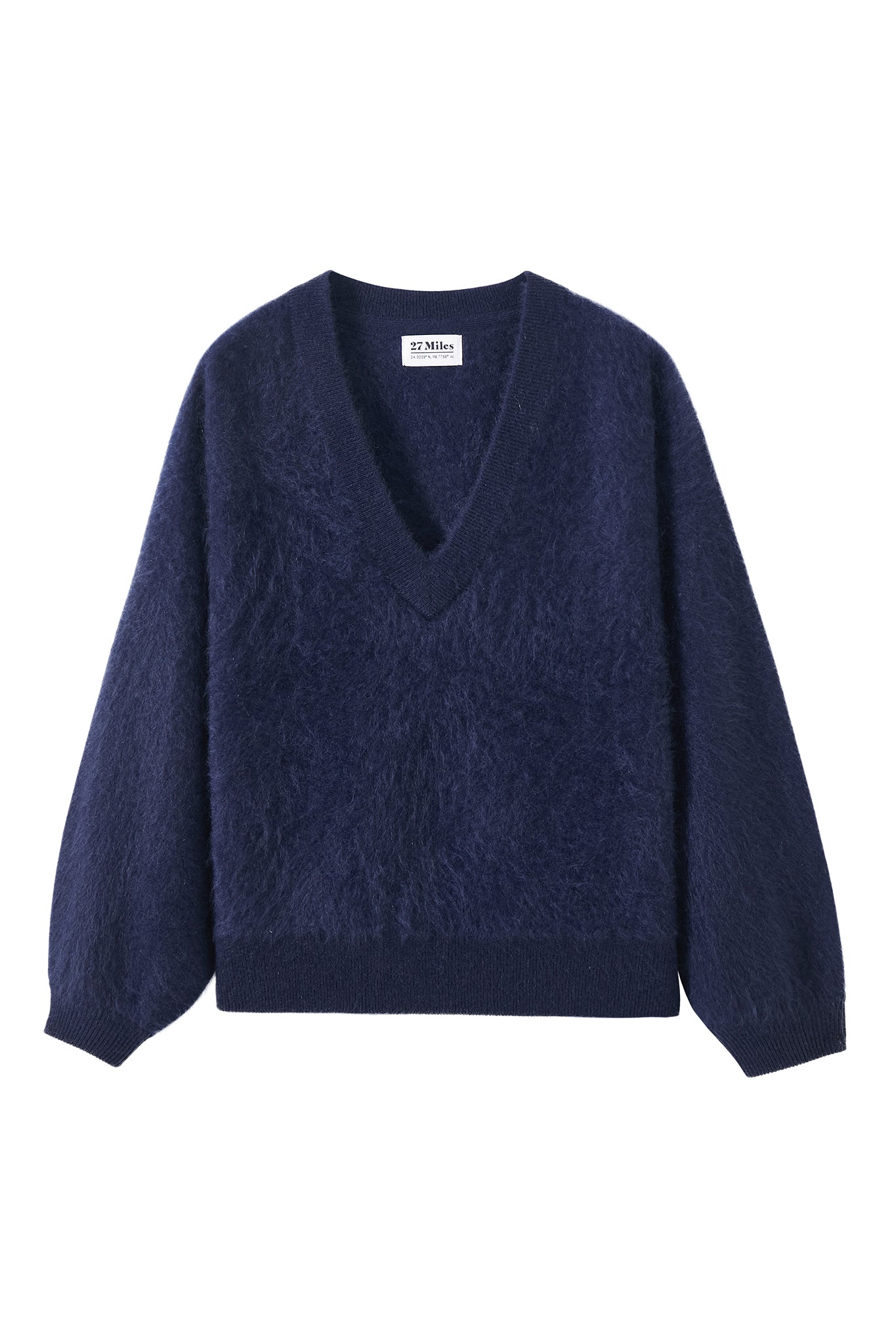 Sue Fuzzy Cashmere V Neck Pullover