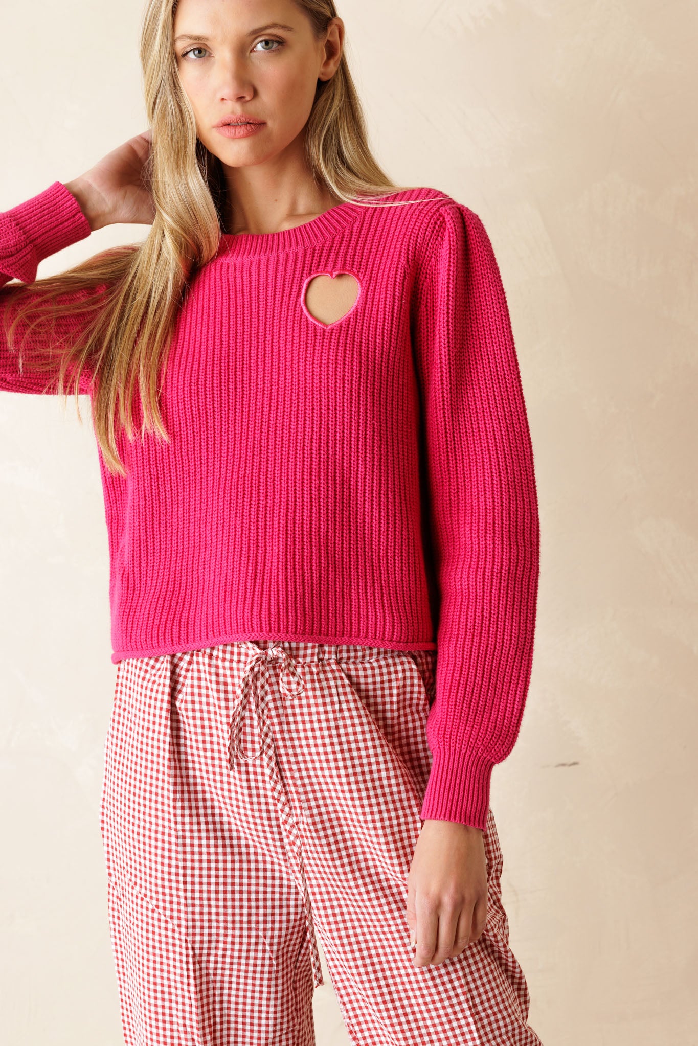 Valentine Cotton Cut Out Heart Sweater