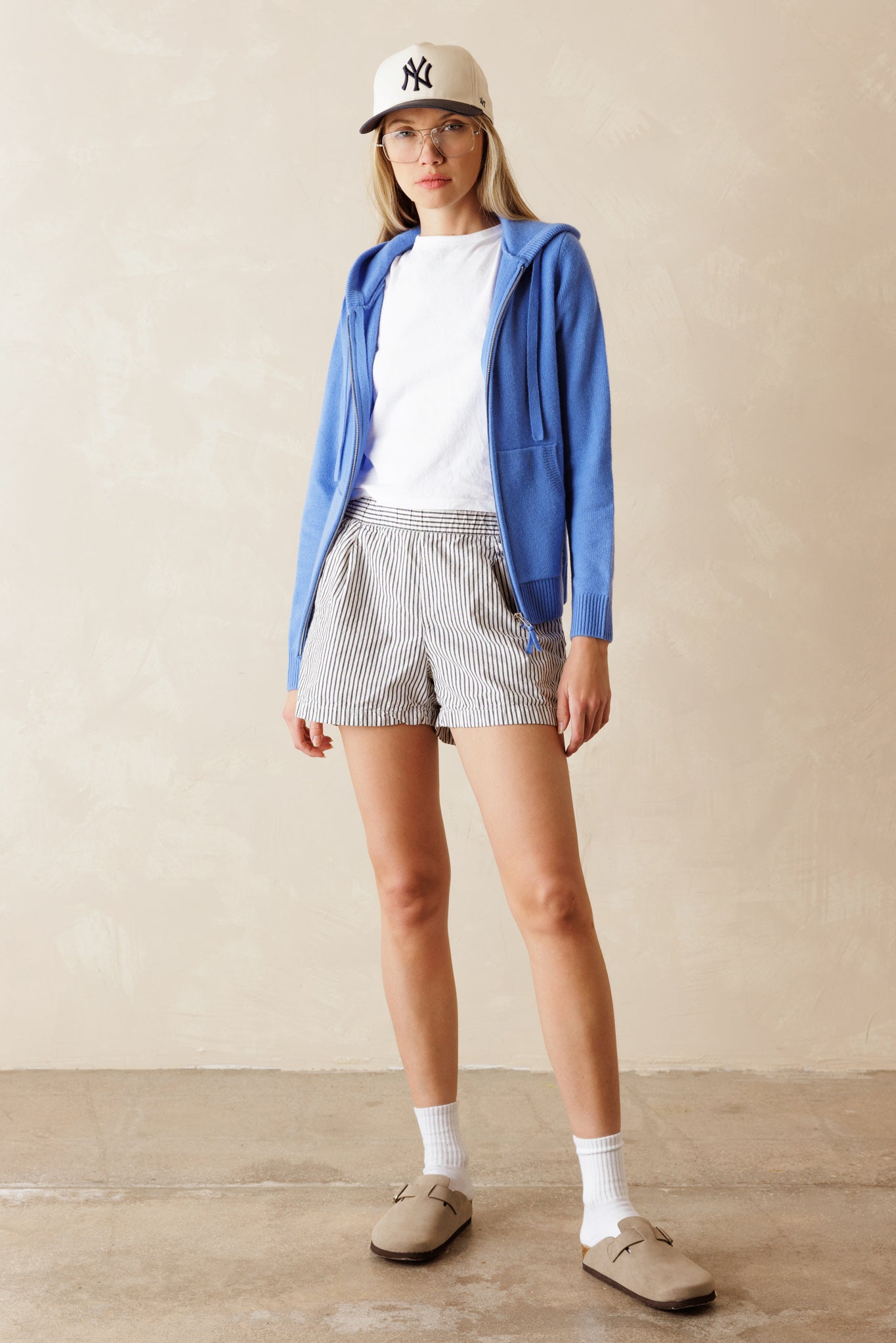 Elora Cashmere Pullover with Zip Hoodie