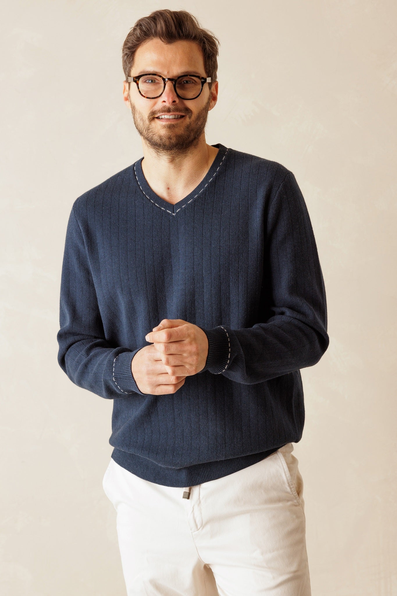 Buca Men's Cotton V Neck Sweater