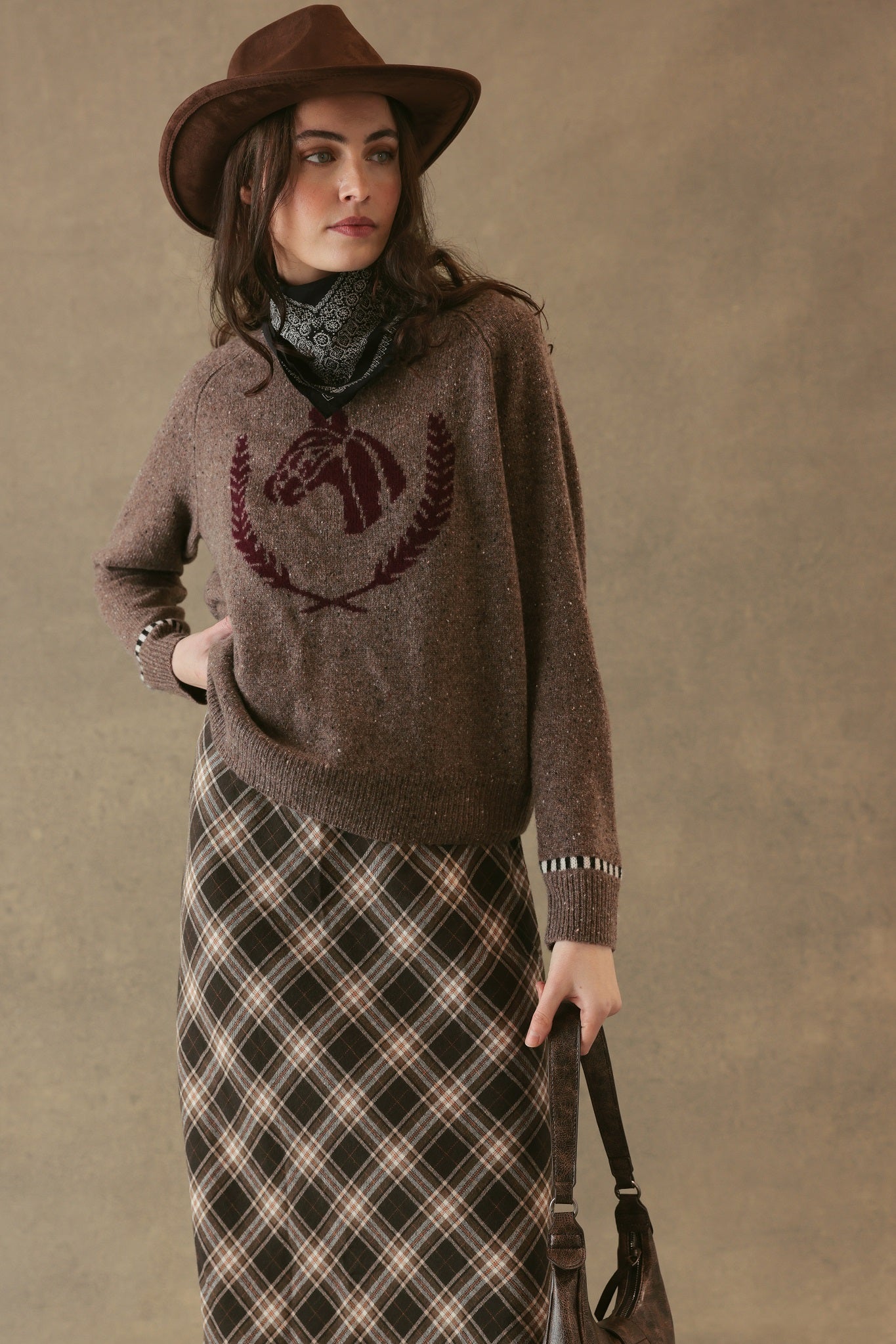 Colt Cashmere Sweater with Horse Graphic