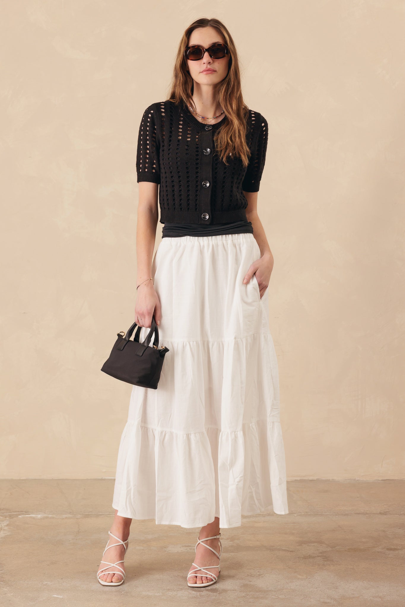 Dimona Cotton Short Sleeve Cropped Cardigan